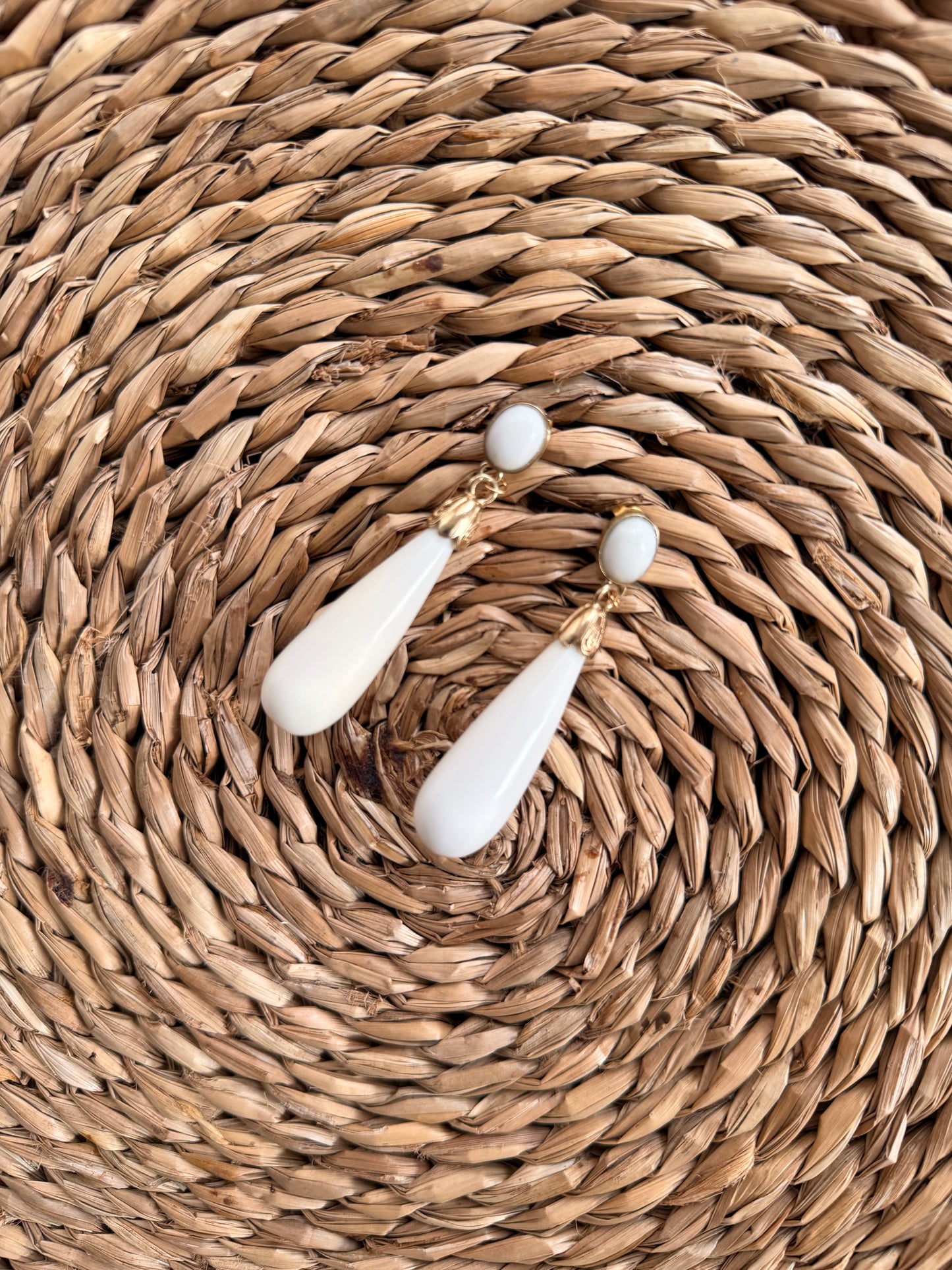 Pendientes Lágrima Blanco XL