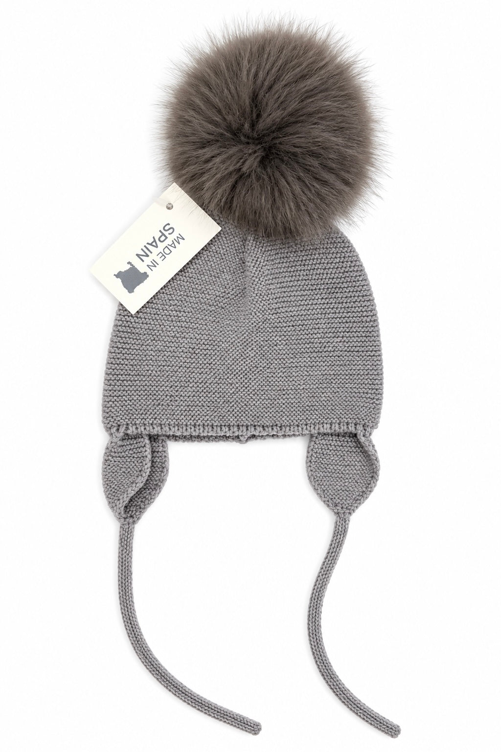 Gorro pompón gris