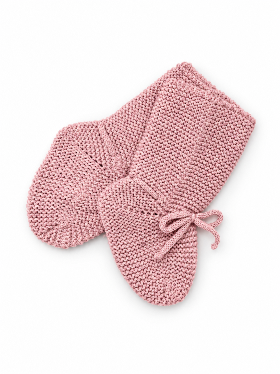 Botitas de punto rosa empolvado