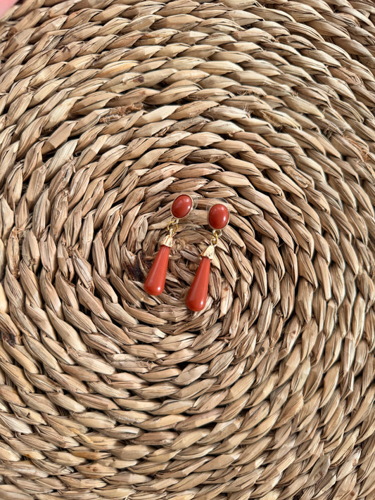 Pendiente lágrima Teja pequeño