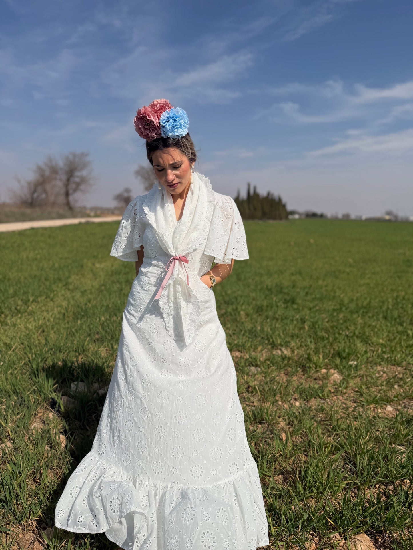 Bata Rociera Carmina Blanca