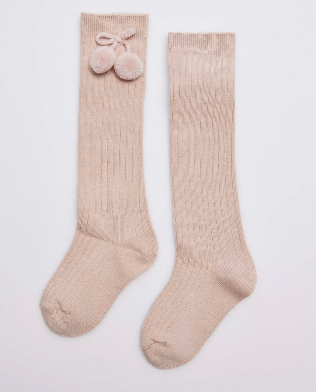 Calcetín Alto Bolitas Beige